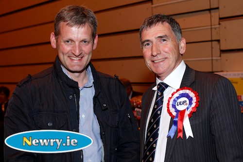 The UUP's Harold McKee was re-elected this evening and is pictured with party worker Keith Agnew. Photograph: Columba O'Hare The UUP's Harold McKee was re-elected this evening and is pictured with party worker Keith Agnew. Photograph: Columba O'Hare