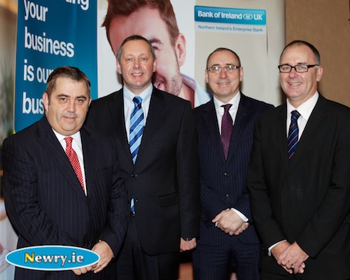 Pictured at the breakfast are from left: Michael Goss, Michael Goss and Co; Sean Sheehan, Regional Director, NI Consumer and Small Business, Bank of Ireland UK; Terry McCrudden, Head of Branches, Bank of Ireland UK and Eoghan Sheehan, E.M. Sheehan Ltd. Photograph: Columba O’Hare Pictured at the breakfast are from left: Michael Goss, Michael Goss and Co; Sean Sheehan, Regional Director, NI Consumer and Small Business, Bank of Ireland UK; Terry McCrudden, Head of Branches, Bank of Ireland UK and Eoghan Sheehan, E.M. Sheehan Ltd. Photograph: Columba O’Hare