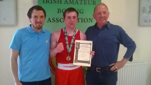All Ireland Under 18 Boxing Champion & Craobh Rua Hurler Fearghus Quinn pictured with family members just after winning his title. All Ireland Under 18 Boxing Champion & Craobh Rua Hurler Fearghus Quinn pictured with family members just after winning his title.