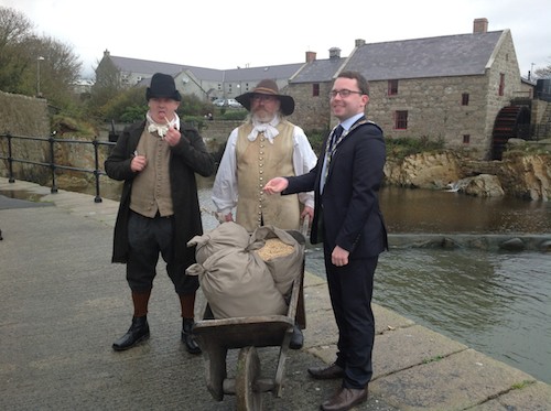 Mayor Daire Hughes with two appropriately dressed Millers Mayor Daire Hughes with two appropriately dressed Millers