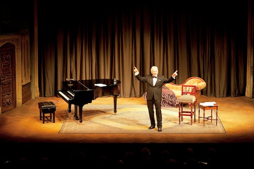 Gay Byrne on stage. Gay Byrne on stage.