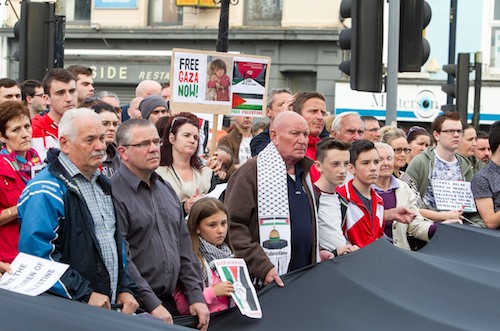 Protesting in Newry about Israel's strikes on Gaza. Photograph: NewRayPics Protesting in Newry about Israel's strikes on Gaza. Photograph: NewRayPics