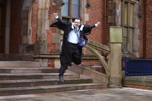 Cllr Kevin McAteer who graduated from Queens this week.