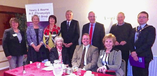 Members of Newry and Mourne ME/ Fibromyalgia Support Group with speakers and guests at the conference in Newry. Members of Newry and Mourne ME/ Fibromyalgia Support Group with speakers and guests at the conference in Newry.