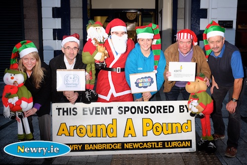 Getting ready for the 2014 Santa Run. From left Orla Jackson, Newry Chamber of Commerce; Tom Jennings, Headway; Santa; Alicia McKevitt, Autism Mums; Colin Bell, Kevin Bell Repatriation Trust and Tom McCaughey, Around a Pound. Photograph: Columba O'Hare Getting ready for the 2014 Santa Run. From left Orla Jackson, Newry Chamber of Commerce; Tom Jennings, Headway; Santa; Alicia McKevitt, Autism Mums; Colin Bell, Kevin Bell Repatriation Trust and Tom McCaughey, Around a Pound. Photograph: Columba O'Hare