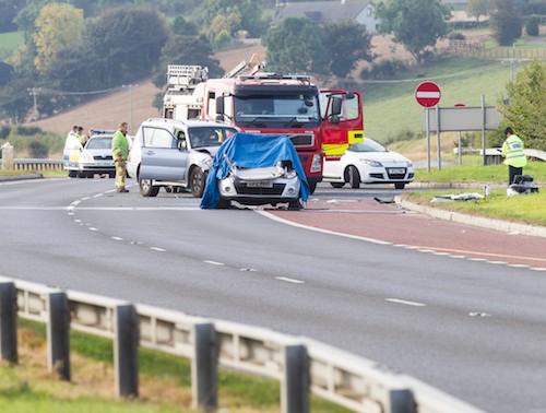 Te scene of todays RTC on the A1 near Newry where two women lost their lives. Photograph: NewRayPics