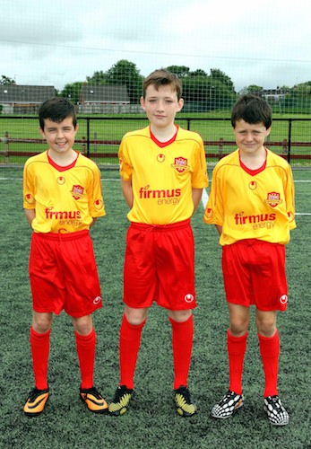 Pictured are local players Ryan Haughey and Cormac Ferris from Brookvale FC and Tiernan Kelly from Camlough Rovers Pictured are local players Ryan Haughey and Cormac Ferris from Brookvale FC and Tiernan Kelly from Camlough Rovers