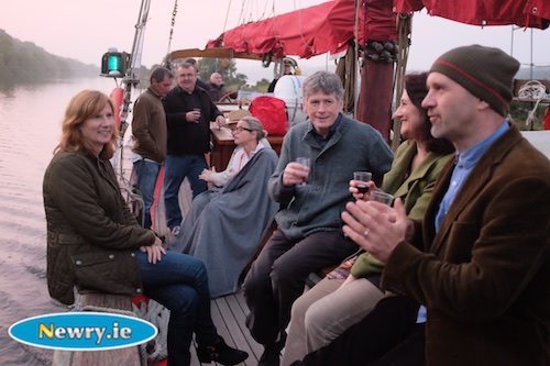 Sailing down Newry Canal on the Soteria as part of Iur Cinn Fleadh. Photograph: Columba O'Hare Sailing down Newry Canal on the Soteria as part of Iur Cinn Fleadh. Photograph: Columba O'Hare