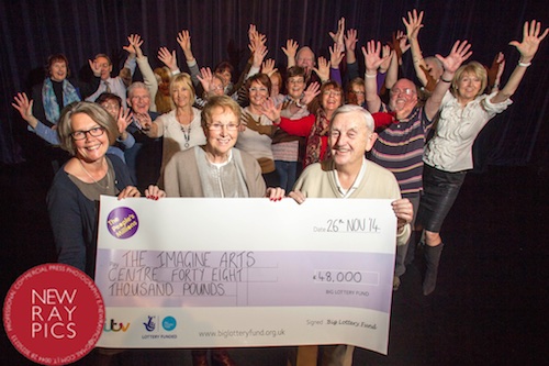 Newry's Acting Up Group with their cheque for Kaleidoscopes Imagine Arts Centre Project. Photograph: NewRayPics Newry's Acting Up Group with their cheque for Kaleidoscopes Imagine Arts Centre Project. Photograph: NewRayPics