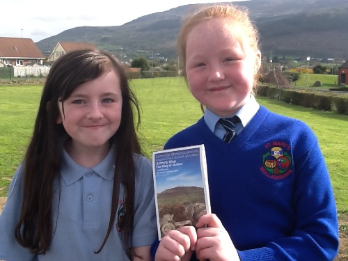 Erin Leonard and Ashling Callan from St Mary's Mullaghbawn with the new map