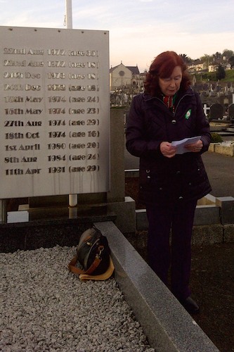 National Graves Association Member Sarah Murphy at the Easter commemorations. National Graves Association Member Sarah Murphy at the Easter commemorations.