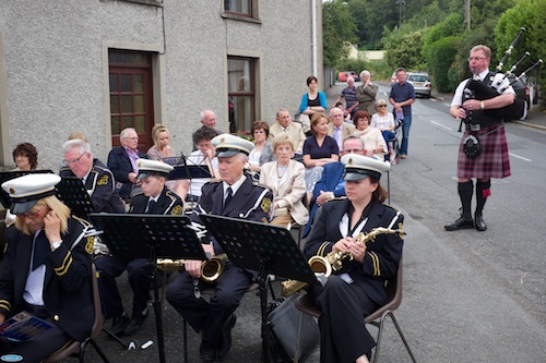 David Hanna plays a lament In memory of John C Mitchel. Photograph: Columba O'Hare David Hanna plays a lament In memory of John C Mitchel. Photograph: Columba O'Hare