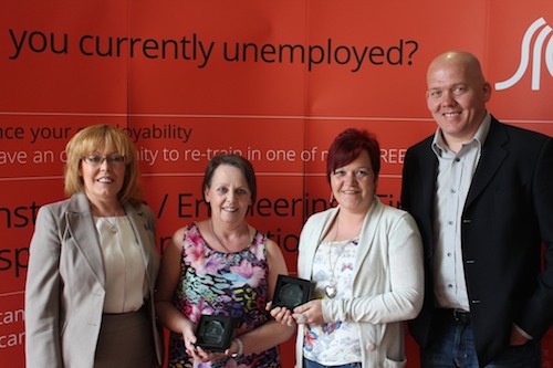Gwen Millar, Newry Campus Special Award winner and Diane Bell, Lurgan Campus Special Award winner are pictured with guest speakers at the Employ Me event Anne Rooney, Director at FPM Chartered Accountants and Mr Hugh Daly, Proprietor of Carndale Ltd. Gwen Millar, Newry Campus Special Award winner and Diane Bell, Lurgan Campus Special Award winner are pictured with guest speakers at the Employ Me event Anne Rooney, Director at FPM Chartered Accountants and Mr Hugh Daly, Proprietor of Carndale Ltd.