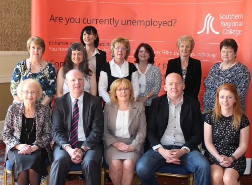 Newry Retail class are pictured with Councillor Sylvia McRoberts, Brian Doran, Chief Executive SRC, Guest speakers Anne Rooney and Hugh Daly, Dara O’Hagan, Employ Me Programme Coordinator, Elizabeth Greer SRC and DEL representatives Patricia Baird and Densie McGrory. Newry Retail class are pictured with Councillor Sylvia McRoberts, Brian Doran, Chief Executive SRC, Guest speakers Anne Rooney and Hugh Daly, Dara O’Hagan, Employ Me Programme Coordinator, Elizabeth Greer SRC and DEL representatives Patricia Baird and Densie McGrory.