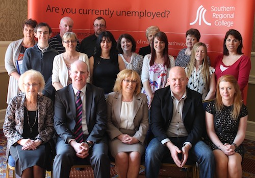 Newry Retail class are pictured with Councillor Sylvia McRoberts, Brian Doran, Chief Executive SRC, Guest speakers Anne Rooney and Hugh Daly, Dara O’Hagan, Employ Me Programme Coordinator, Elizabeth Greer SRC and DEL representatives Patricia Baird and Densie McGrory. Newry Retail class are pictured with Councillor Sylvia McRoberts, Brian Doran, Chief Executive SRC, Guest speakers Anne Rooney and Hugh Daly, Dara O’Hagan, Employ Me Programme Coordinator, Elizabeth Greer SRC and DEL representatives Patricia Baird and Densie McGrory.