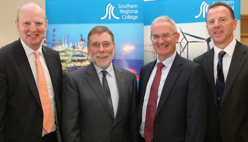 Minister for Social Nelson McCausland with (L-R) Brian Doran, CEO, Southern Regional college; John Quinn, Director of Workforce Development and External Relations and David Vint, Southern Regional College Assistant Director Minister for Social Nelson McCausland with (L-R) Brian Doran, CEO, Southern Regional college; John Quinn, Director of Workforce Development and External Relations and David Vint, Southern Regional College Assistant Director