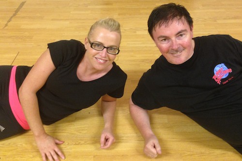 Joanne and Damian taking part in Davina's Ark Strictly. Joanne and Damian taking part in Davina's Ark Strictly.
