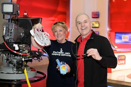  Southern Area Hospice Services Annual Tow Path Walk organiser, Deborah Kennedy and UTV’s Frank Mitchell have the sunscreen at the ready for the 23rd Annual Hospice Tow Path Walk on Sunday 27th April 2014 (3pm), starting from The Cue Club in Newry. Register for the 6K walk by contacting Anne in the Hospice Fundraising Office on 028 30251333.