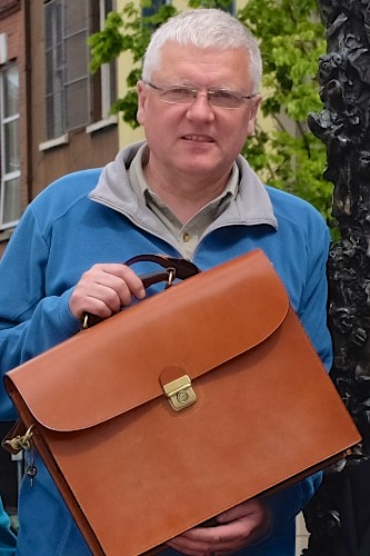 James Adair with his Briefcase, one of two items he entered into the RDS Crafts Awards. Photograph: Columba O'Hare James Adair with his Briefcase, one of two items he entered into the RDS Crafts Awards. Photograph: Columba O'Hare