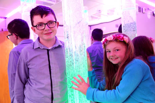 11 year old Dylan and his sister Orla Mai in the Sensory Zone in Buttercrane Shopping Centre 11 year old Dylan and his sister Orla Mai in the Sensory Zone in Buttercrane Shopping Centre