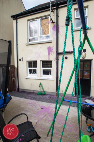 Damage to the house at Chequer Court. Damage to the house at Chequer Court.
