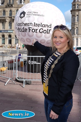 Naomi Bailie, Chairperson, Newry, Mourne and Down Council looking forward to the Irish Open. Photograph: Columba O'Hare Naomi Bailie, Chairperson, Newry, Mourne and Down Council looking forward to the Irish Open. Photograph: Columba O'Hare
