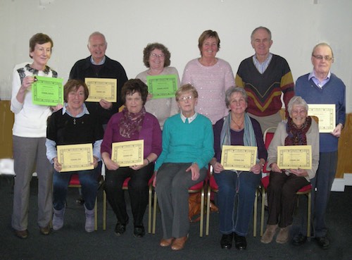 Recipients of their Fáinne awards at U3A