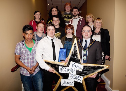 Winners of the Voice of Young People Award the Magnet Management Committee. Photograph: Peter Clarke