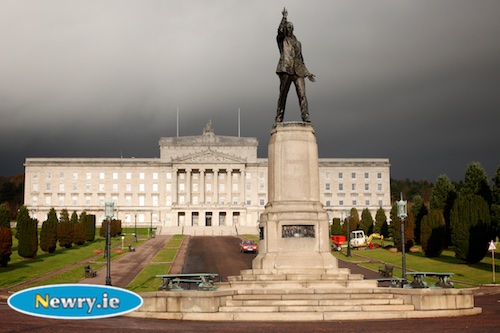 Storm clouds gather at Stormont. Photograph: Columba O'Hare 