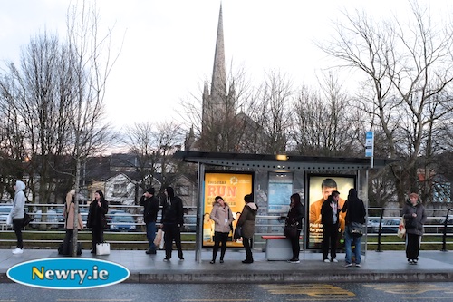 No point in waiting here for a bus this Friday! Photograph: Columba O'Hare No point in waiting here for a bus this Friday! Photograph: Columba O'Hare