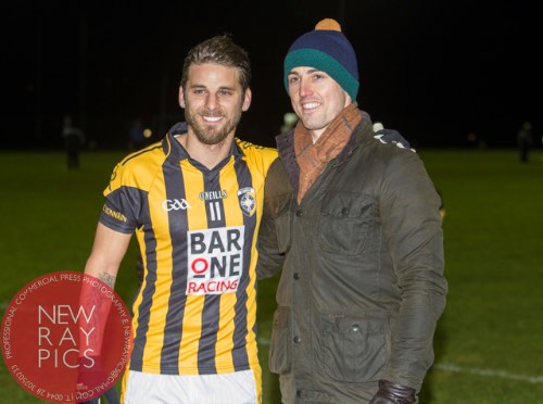 David Bentley and Aaron Kernan on the pitch at Crossmaglen. Photograph: NewRayPics David Bentley and Aaron Kernan on the pitch at Crossmaglen. Photograph: NewRayPics