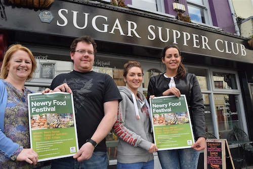 Neil Bradley, Sugar Supper Club with Foundation Degree Hospitality & Tourism / Travel & Tourism Management students – Aoidin O’Connor, Katie Tumelty and Vita Paulauskaite. 