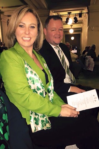 Cathy Nicholson with her Irish Woman of the Year Citation. Cathy Nicholson with her Irish Woman of the Year Citation.
