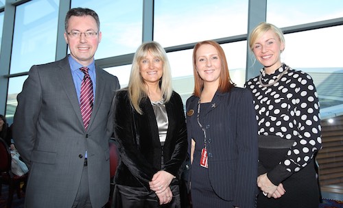 Pictured at the launch of the Irish News Workplace & Employment Awards 2015 are John Brolly, Irish News marketing Manager, Judith Owens Deputy CEO Titanic Belfast, Laura Cowan, Head of Business Sales Titanic Belfast & President of Newry Chamber of Commerce and Trade, Deborah Loughran. Photograph: Cliff Donaldson Pictured at the launch of the Irish News Workplace & Employment Awards 2015 are John Brolly, Irish News marketing Manager, Judith Owens Deputy CEO Titanic Belfast, Laura Cowan, Head of Business Sales Titanic Belfast & President of Newry Chamber of Commerce and Trade, Deborah Loughran. Photograph: Cliff Donaldson