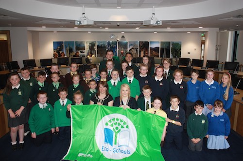 The local schools who received the Green Flag award pictured with Cllr Naomi Bailie, Chairperson, Newry, Mourne and Down District Council. The local schools who received the Green Flag award pictured with Cllr Naomi Bailie, Chairperson, Newry, Mourne and Down District Council.