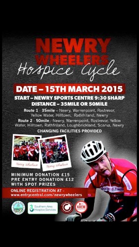 Newry Wheelers Sportive is this Sunday the 15th of March. Newry Wheelers Sportive is this Sunday the 15th of March.