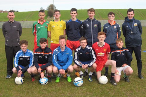 Coach Thomas McStravick (Glenavon FC) and volunteer Colie McStay (Midway FC) with KS4 pupils Coach Thomas McStravick (Glenavon FC) and volunteer Colie McStay (Midway FC) with KS4 pupils