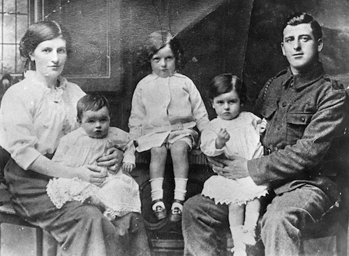 Florence and John McAllister of Newry pictured in 1915 with their sons, Vincent, Aloysius and Raymond. John, the grandfather of QRadio presenter Kevin McAllister, served with the Post Office Rifles during the First World War (Courtesy of the McAllister family). Florence and John McAllister of Newry pictured in 1915 with their sons, Vincent, Aloysius and Raymond. John, the grandfather of QRadio presenter Kevin McAllister, served with the Post Office Rifles during the First World War (Courtesy of the McAllister family).