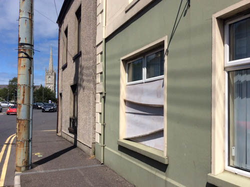 One of the damaged windows at Kilmorey Street One of the damaged windows at Kilmorey Street