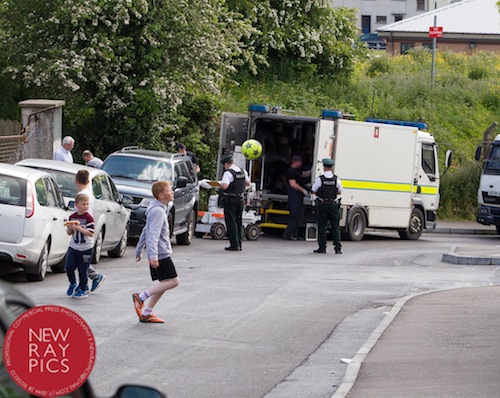 The scene close to Whitegates in Newry yesterday evening. Photograph: NewRayPics The scene close to Whitegates in Newry yesterday evening. Photograph: NewRayPics