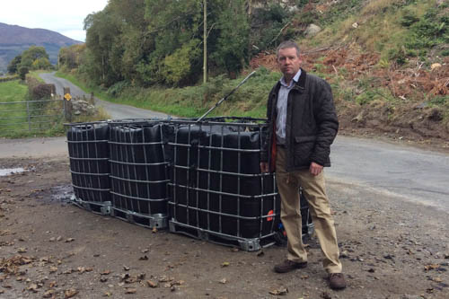 Cllr Mickey Larkin at the scene. Cllr Mickey Larkin at the scene.