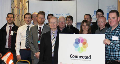 Alistair Quinn i3 Engineering Innovation Specialist, Alan Edgar Queens University Belfast, with representatives from the local Engineering companies who attended the CE Marking event.