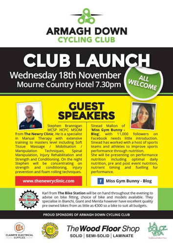 The launch of Armagh Down Cycling Club takes place next Wednesday in Newry. The launch of Armagh Down Cycling Club takes place next Wednesday in Newry.