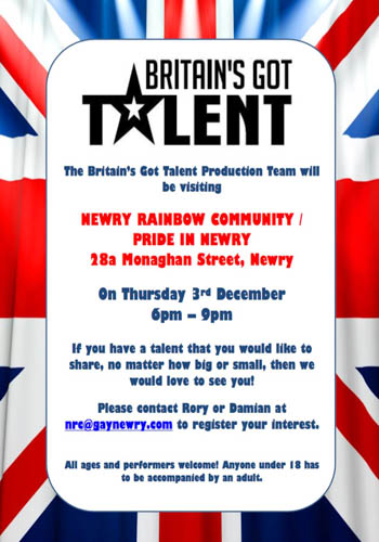 Britain's Got Talent are scouting for talent in the Newry area! Britain's Got Talent are scouting for talent in the Newry area!