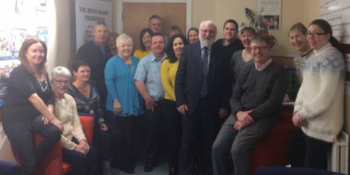Members of Space and Place and Brain Injury Foundation volunteers at the Camlough premises. Members of Space and Place and Brain Injury Foundation volunteers at the Camlough premises.