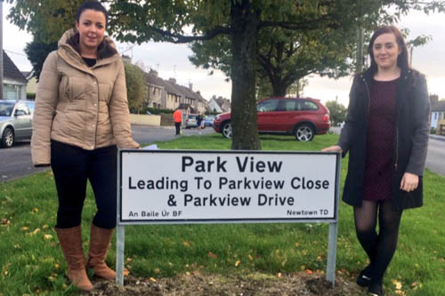 Cllr Liz Kimmins and Megan Fearon MLA at Park View in Newtowncloghogue Cllr Liz Kimmins and Megan Fearon MLA at Park View in Newtowncloghogue
