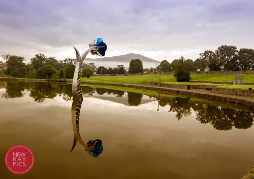 The Flax Flower Sculpture at Bessbrook. Photograph: NewRayPics The Flax Flower Sculpture at Bessbrook. Photograph: NewRayPics