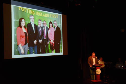 Conor Murphy speaking at the tribute to Brian Campbell. Conor Murphy speaking at the tribute to Brian Campbell.
