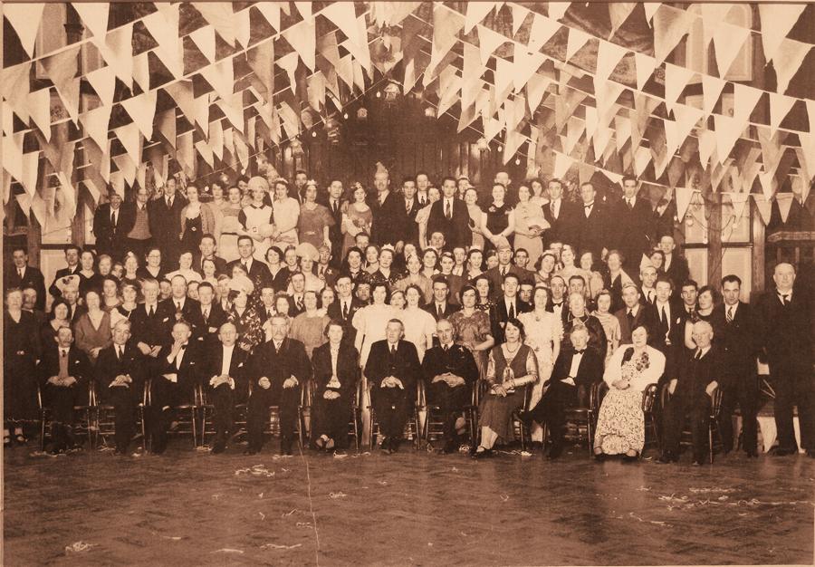 Members of the McCann family and employees of Arthur McCann Ltd. at the celebrations in the Newry Town Hall in 1937 marking the centenary of the foundation of the Victoria Bakery. Newry and Mourne Museum Collection