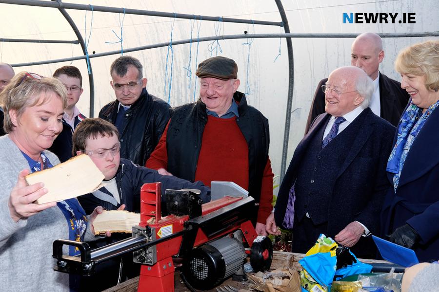 President Higgins paid An Tobar a visit in 2020. Photograph: Columba O'Hare/ Newry.ie 